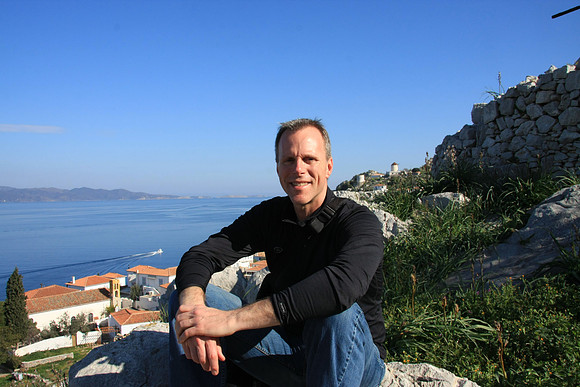 At the top of small peak in Vlichos