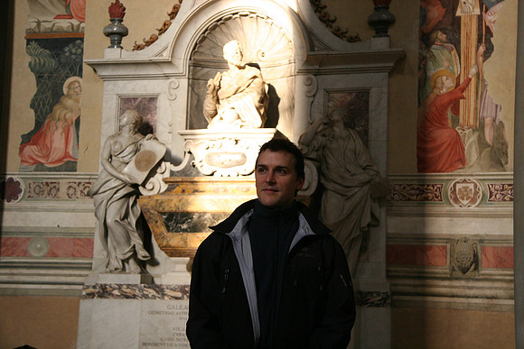 In front of Galileo's tomb, paying homage
