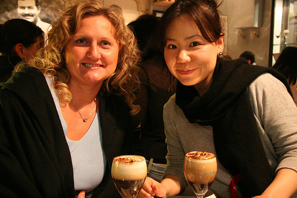 Krystyna and Hiroko (fellow language students) at Bar Hemingway