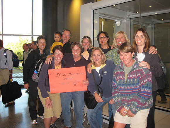 Greeted by Kathy and Lisa in Boston.