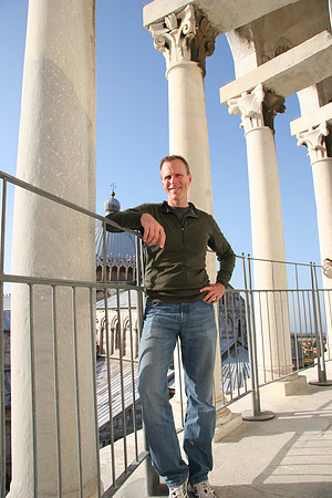 On the middle observation deck of the tower