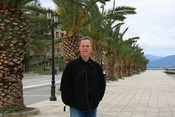 Mark and orderly palm trees