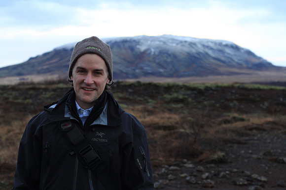 Marc in front of Burfell.