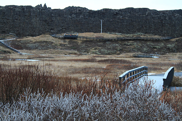 Looking toward law rock. Independence was declared here in the rain in 1944.