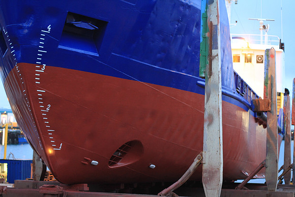 On the harbor.