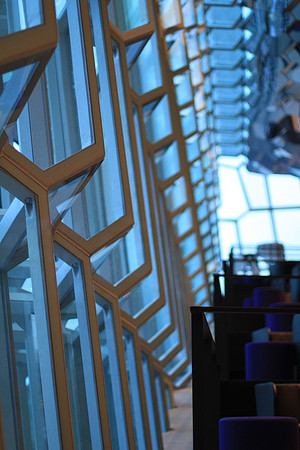 Inside the Harpa (concert hall).