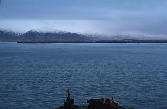 View from the Harpa and those inviting mountains to the north.