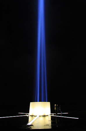 The tower is lit every night from Oct 9 to Dec 8 and on other special occasions.