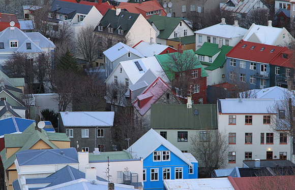 Colorful houses, view from Hallgrímskirkja.