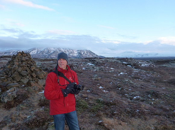 Looking north toward Skjaldbreiður (right, and mostly obscured).