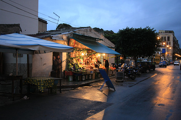 Market near our apartment - you can buy precooked potatoes and artichokes