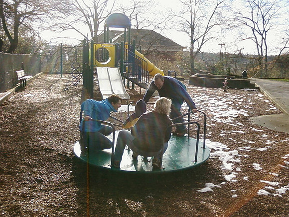 At the playground with Jenny, Jean, and Zach.