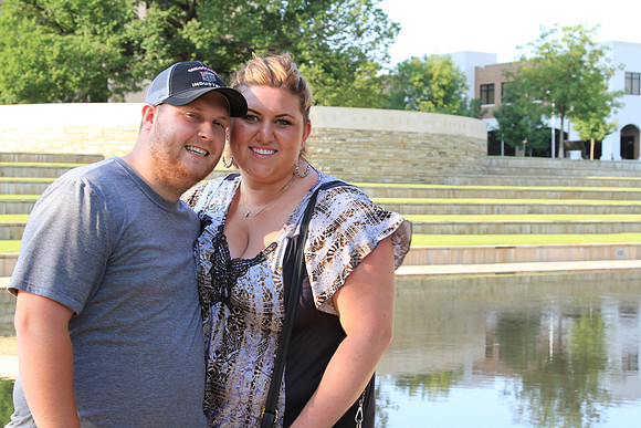 Dave and Ali in front of the Reflecting Pool.