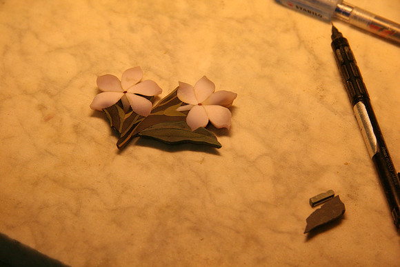Flowers which will be part of a larger piece