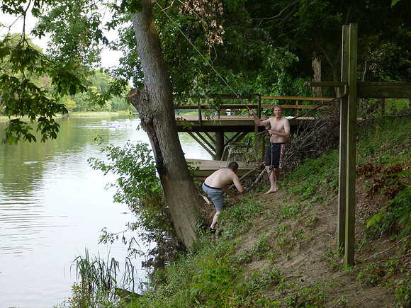 Rope swing.