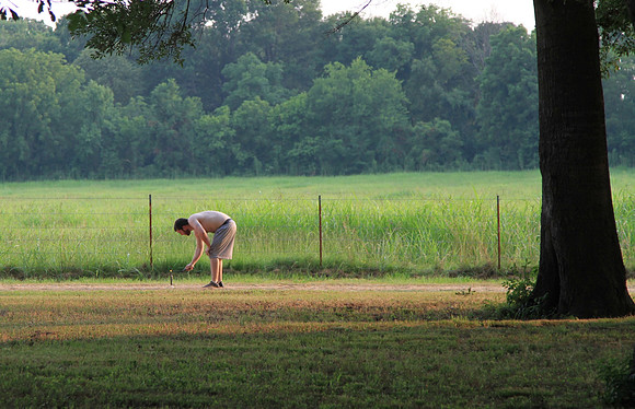 Austin lighting some homemade fireworks.