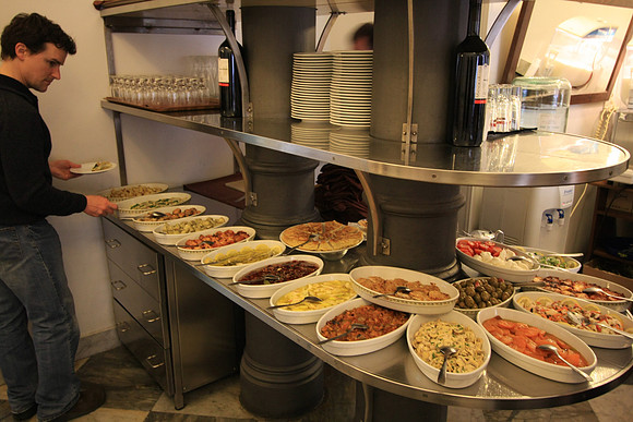 Appetizer buffet at Maestro del Brodo restaurant