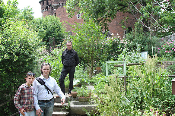 In the garden.