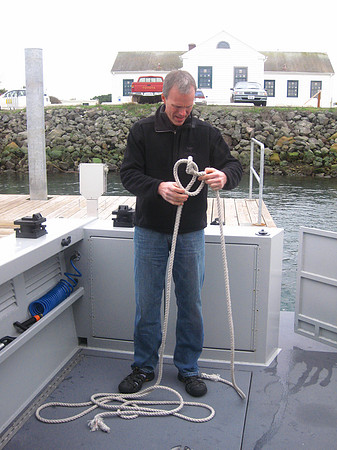 Mark works the ropes in Port Townsend.