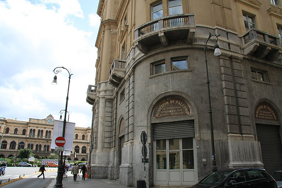 Anagrafe office is across from main train station