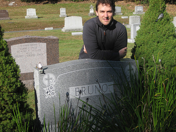 Visiting the cemetery in Collinsville.