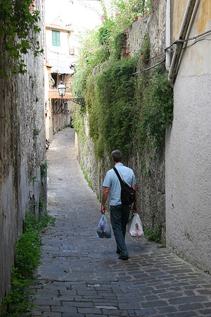 Narrow street in front of our house