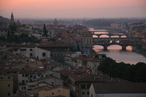 City at dusk