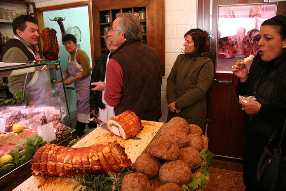 Inside the Famous Antica Macelleria Cecchini - Big Round Meatloafs