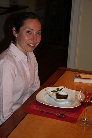 Federica contemplating dessert