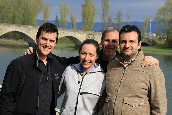Posing before the Buriano Bridge Leonardo da Vinci painted in the background of the Mona Lisa.
