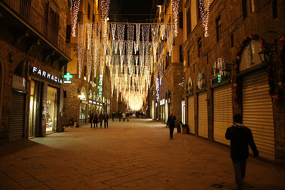 Empty streets christmas eve before midnight mass