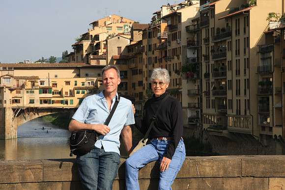 Ponte Trinita with Ponte Vecchio in the Background