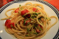 Buccatini with Scombro and Zucchini - At Home