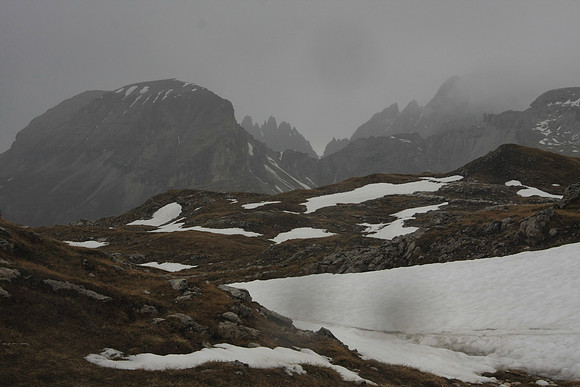 Beautiful scenery, but for now we are focused on getting around this huge swath of snow in our way.