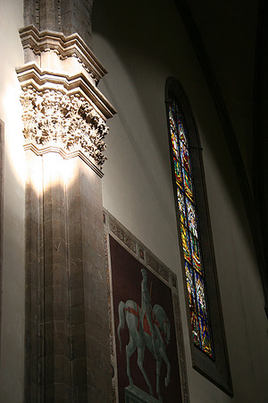 Light on a column in the duomo