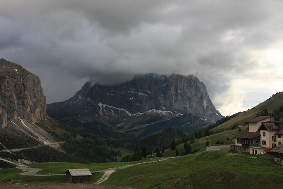 Sassolungo group from Passo Gardena.