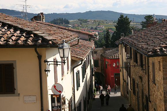 Looking back from the church