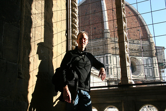 Halfway up the campanile (bell tower)