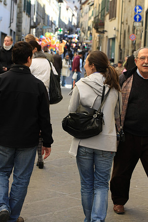 Pedestrian street in historic Arezzo