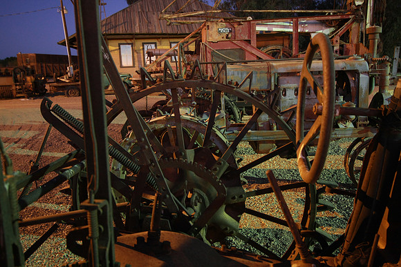 Old Equipment and Train Station Outside the Museum