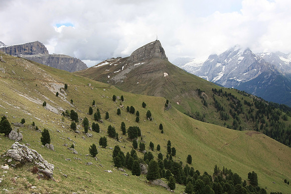 Looking back on Col Rodella where we made a detour to get to the peak.