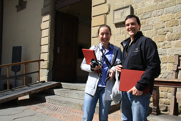 Outside the city hall.