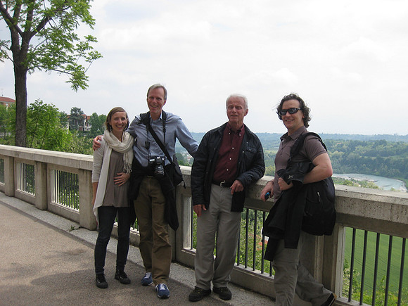 Overlooking Fiume Stura di Demonte from Viale Mellano (walkway).