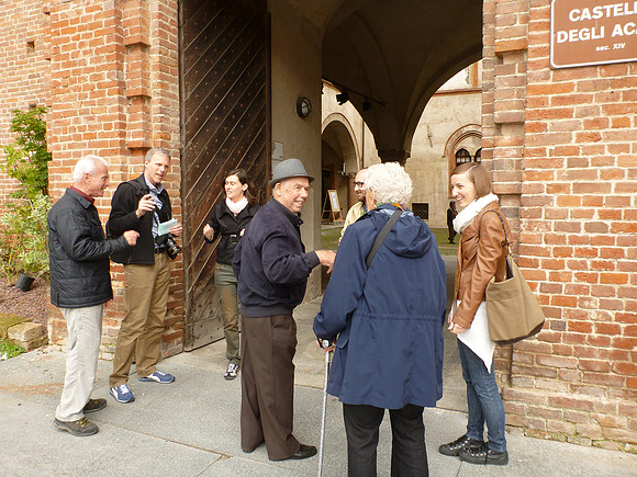 At the entry of the castle.