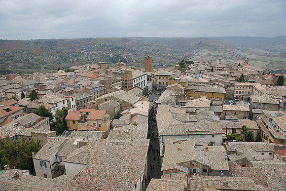 On top of Torre del Moro looking at main street