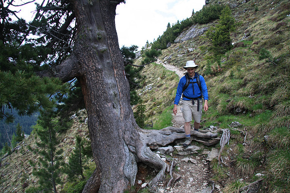 The trail stays flat for a while.