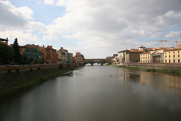 The Arno Looking East at the Ponte Vecchio