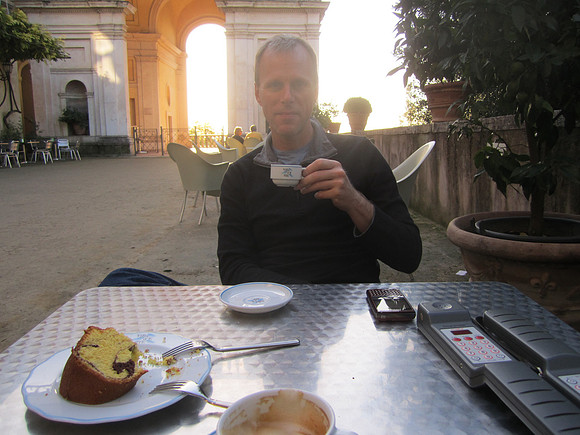 At the Villa D'Este cafe, a little something before strolling the gardens.