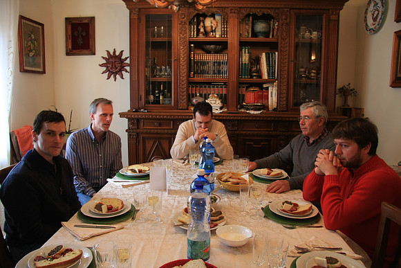 Sunday lunch with Federica's family.