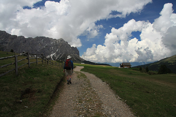 Going counterclockwise. Walking east.